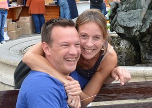 Het verliefde stel met onze 40 jarige bruiloft in Budapest in 2012.
