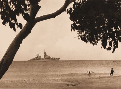 HMS. "Utrecht" in the waters around Curaçao.