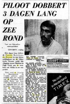 Artikel op de voorpagina van "De Telegraaf", 7 november 1969.      Article on the front page of "De Telegraaf", November 7, 1969. 