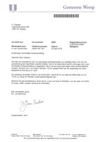 Letter from the Mayor of Weesp